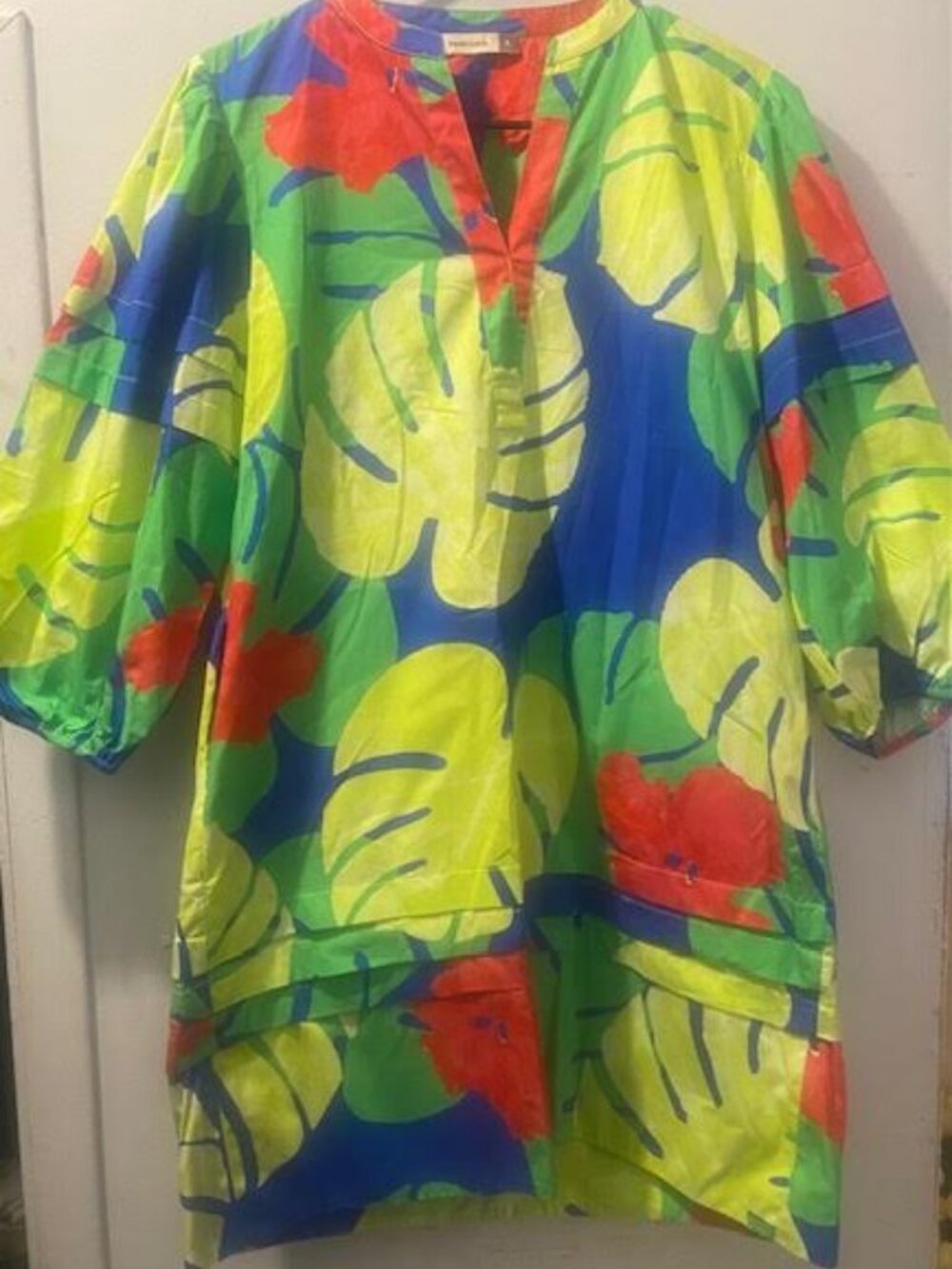 Maude Vivante Tropical Cotton Tunic Dress 100% Cotton Size Large - Picture 2 of 7